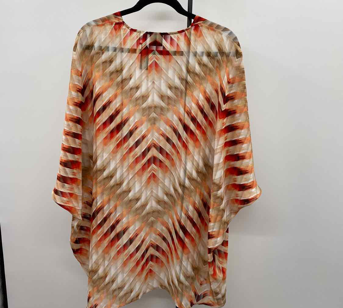 Chico's Women's Size S/M Orange lines Cardigan
