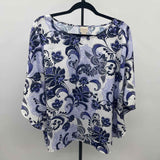 Chico's Women's Size S/M Purple Floral Poncho