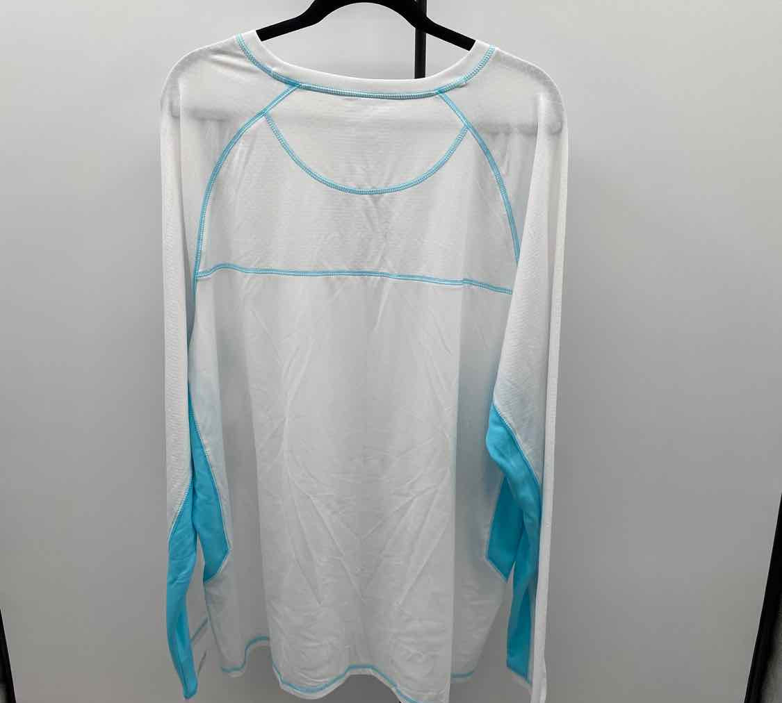 Reel Legends Men's Size XXL White Polyester/Spandex Textured Long Sleeve Shirt