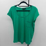 Sanctuary Women's Size XL Green Solid Short Sleeve Shirt