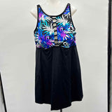 Unbranded Women's Size 2X Black Leaf Swimsuit