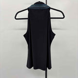 White House Black Market Women's Size SP Black Beaded Sleeveless Shirt