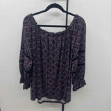 Lane Bryant Women's Size L Purple Floral Long Sleeve Shirt