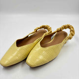 Circus Women's Shoe Size 7.5 Yellow Embossed Slingbacks