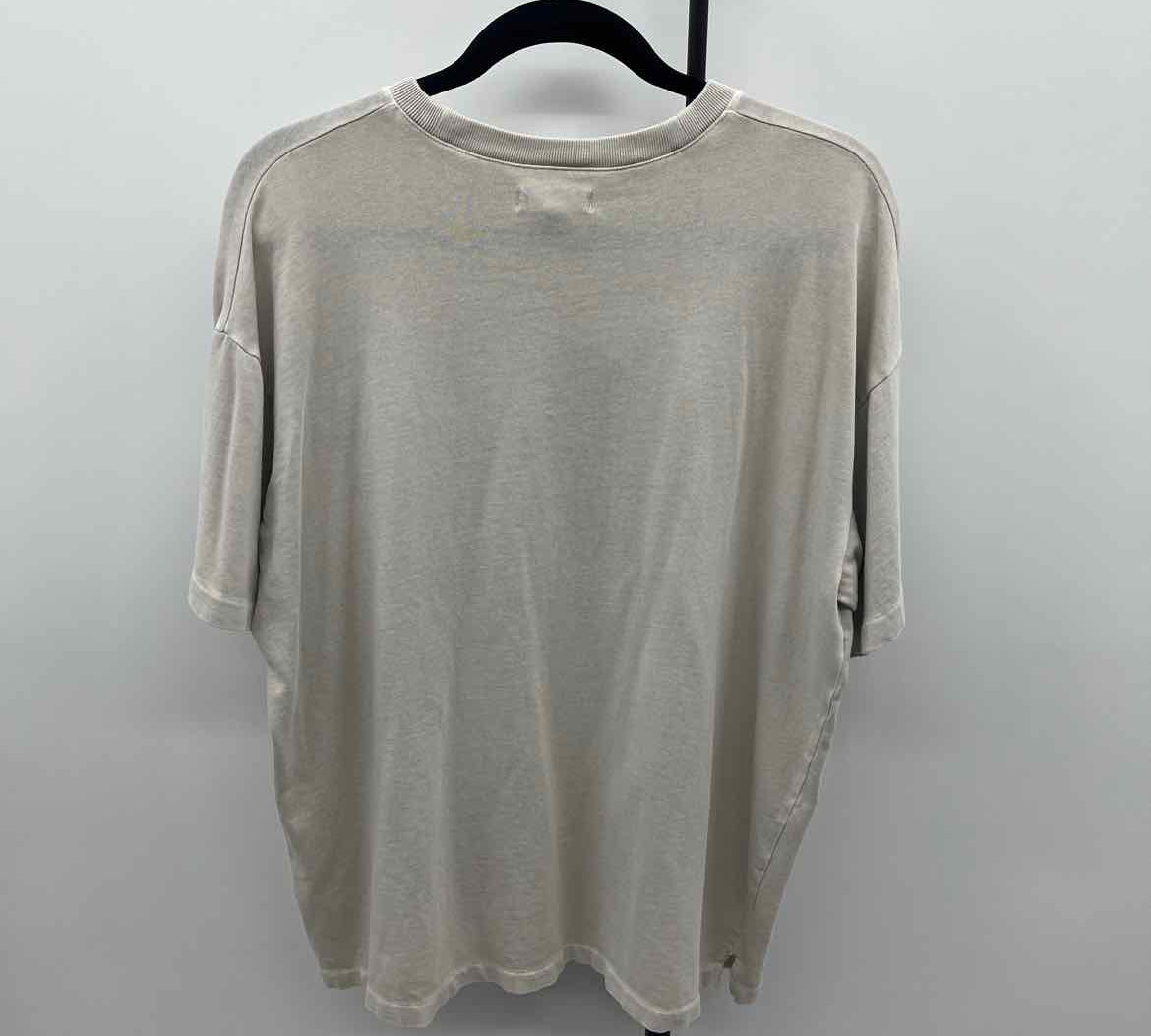Madewell Junior's Size M Beige Solid Short Sleeve Shirt