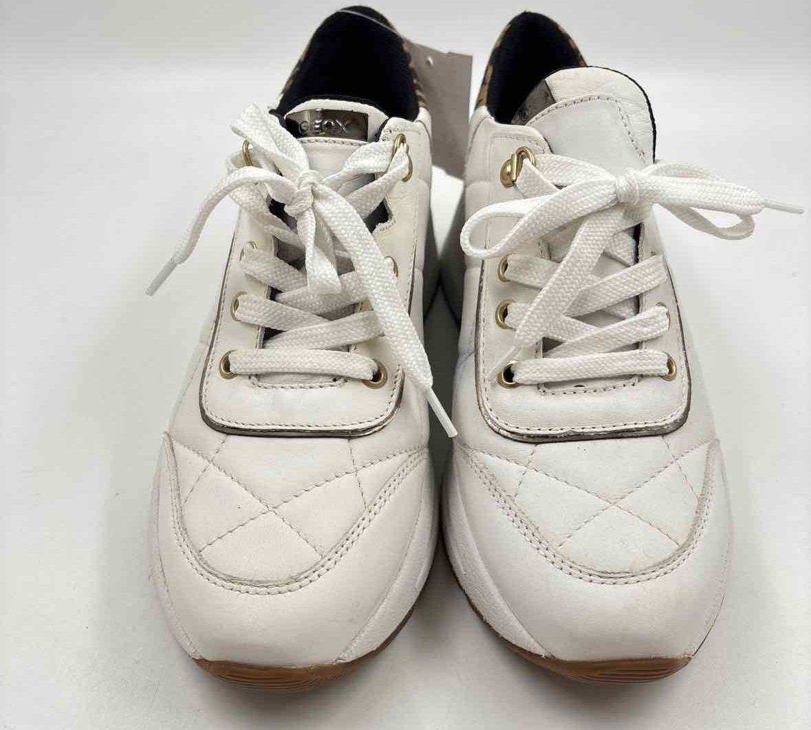 Geox Women's Shoe Size 8 White Quilted Sneakers