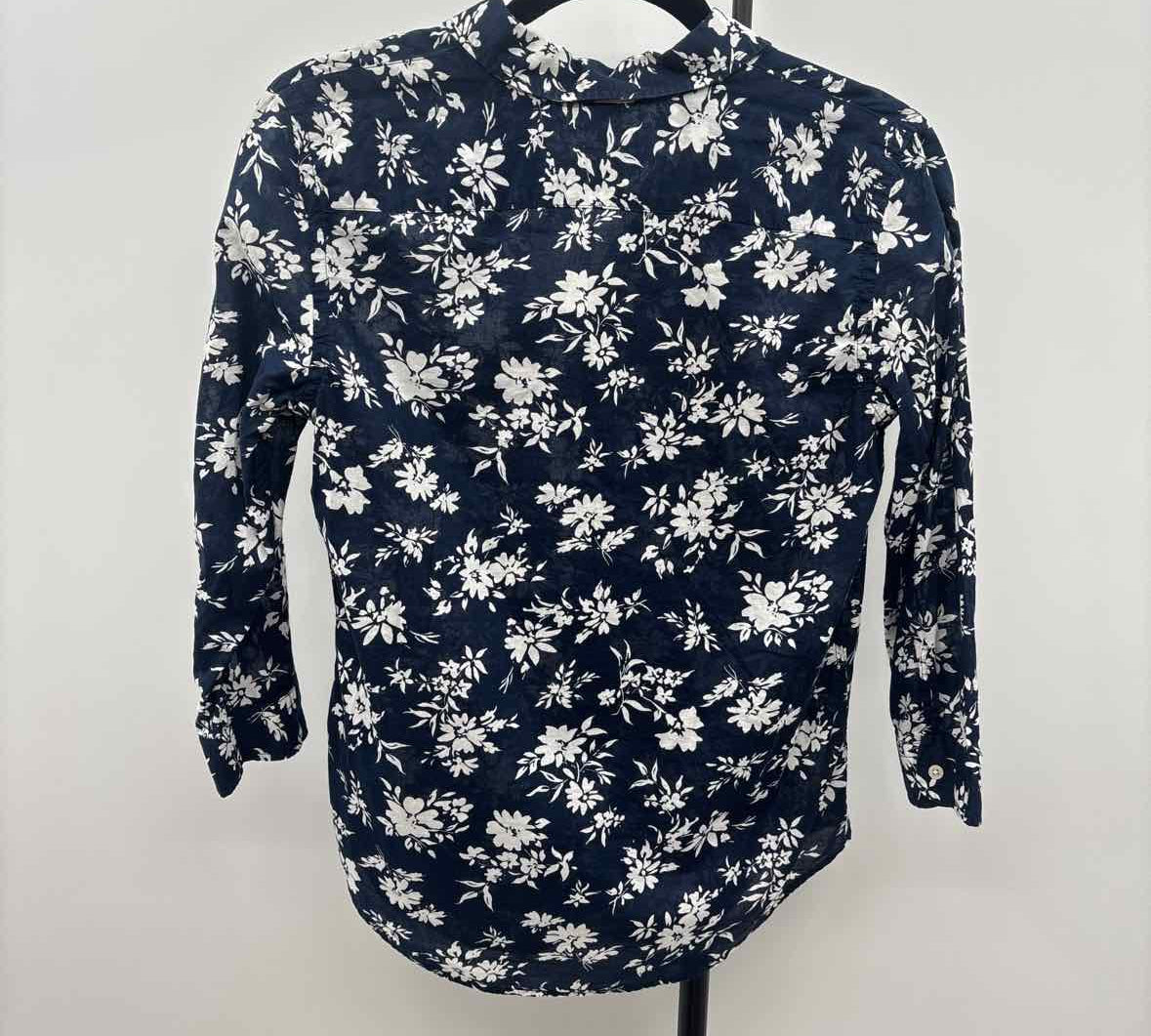 Ralph Lauren Women's Size S Navy Floral Long Sleeve Shirt