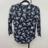 Ralph Lauren Women's Size S Navy Floral Long Sleeve Shirt