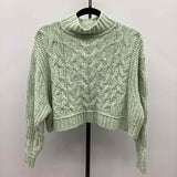 Free People Women's Size S Light Green Textured Sweater