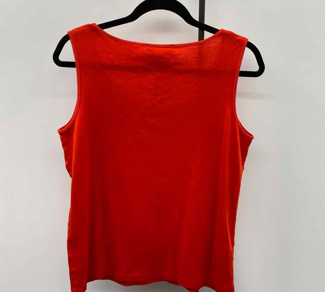 Jones New York Women's Size L Orange Solid Sleeveless Shirt