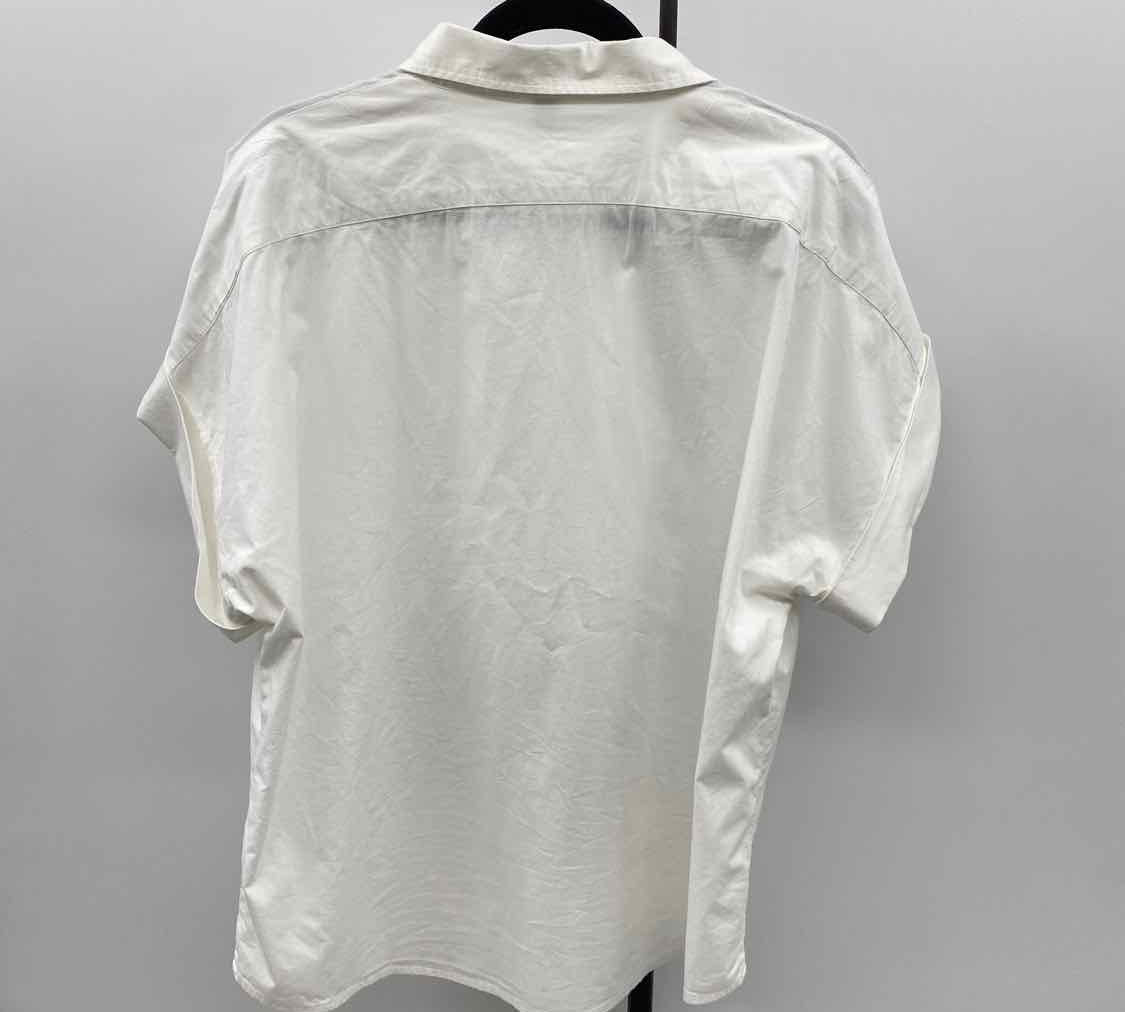 Lands End Women's Size XXL White Solid Short Sleeve Shirt