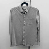 7 Diamonds Men's Size S Gray Solid Long Sleeve Shirt