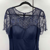 Xscape Women's Size 16 Navy Beaded Gown/Evening Wear