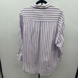 Maeve Junior's Size S Lilac Stripe Long Sleeve Shirt