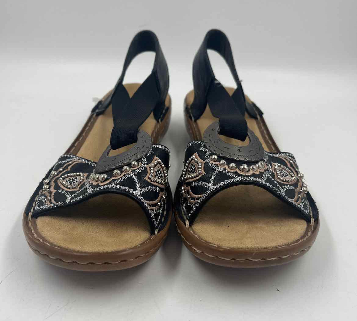 Reiker Women's Shoe Size 7 Black Beaded Sandals