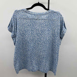 Michael Kors Women's Size XL Blue Spotted Short Sleeve Shirt