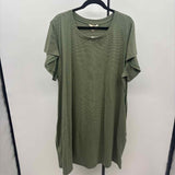 terra & sky Women's Size 2X Green Stripe Dress