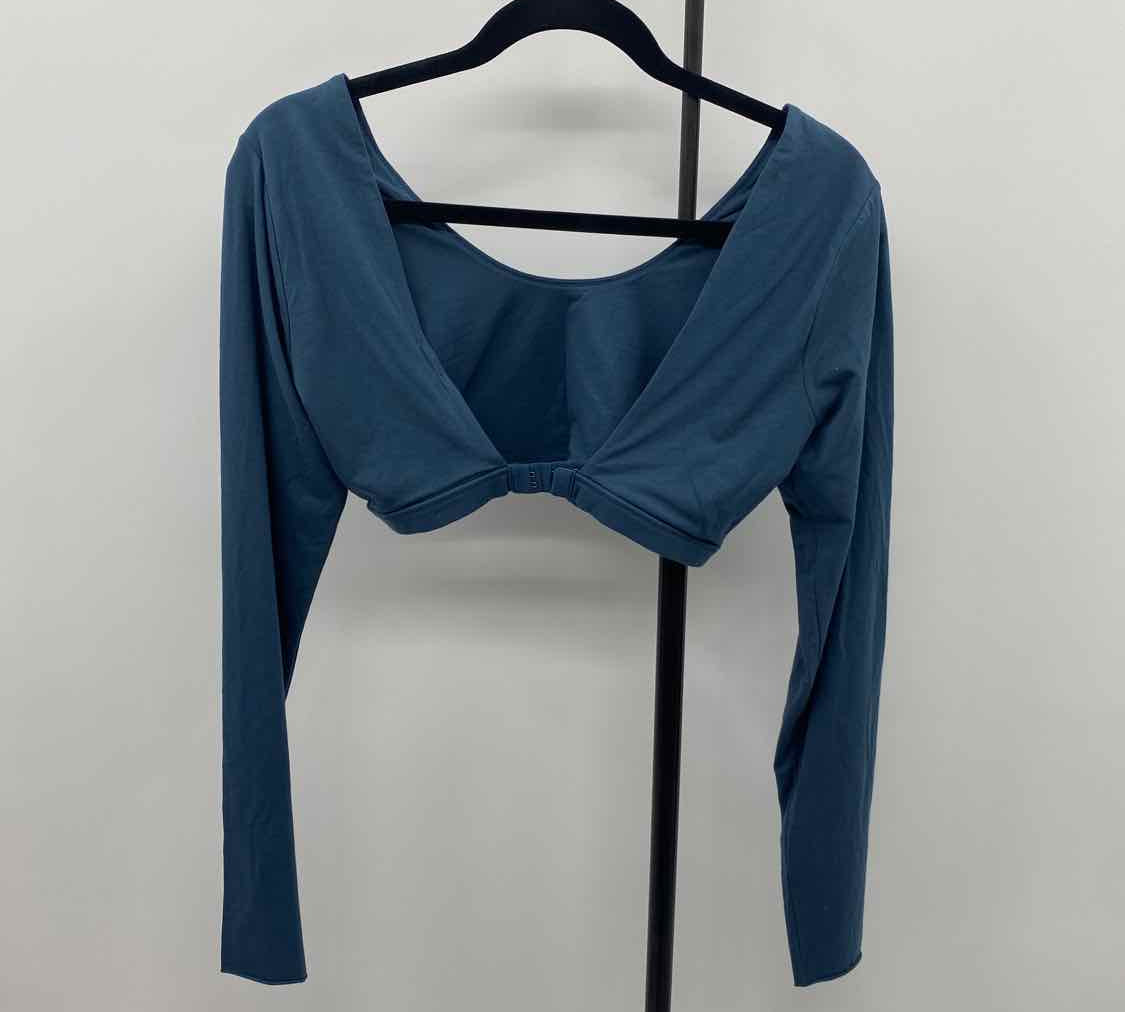 Skin Women's Size M Slate Blue Solid Long Sleeve Shirt