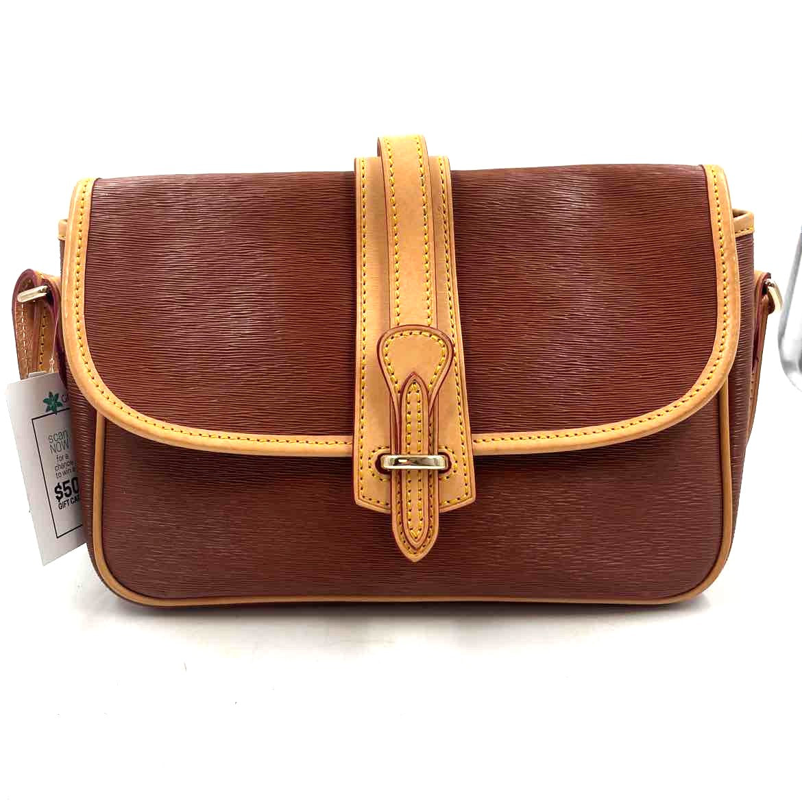 DOONEY & BOURKE Textured Caramel Leather EQUESTRIAN Style Saddlebag Purse