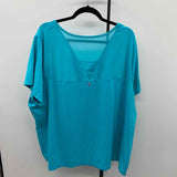 LIVI active Women's Size 4X Aqua Solid Short Sleeve Shirt