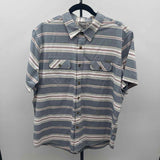 Eddie Bauer Men's Size L Blue Striped Short Sleeve Shirt