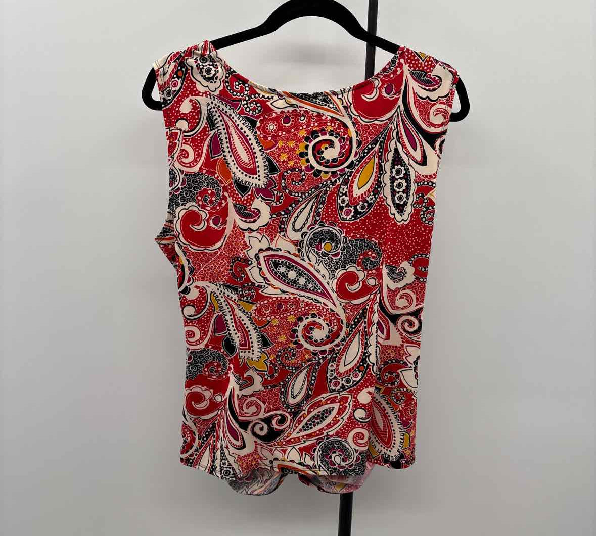 Zac & Rachel Women's Size XL Red Paisley Sleeveless Shirt