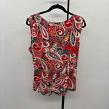 Zac & Rachel Women's Size XL Red Paisley Sleeveless Shirt