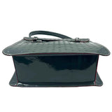 Bottom ARCADIA Forest Green Smooth & Embossed Patent Leather Handled Satchel Purse