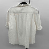 Ann Taylor Women's Size M White Eyelet Short Sleeve Shirt