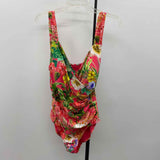 Jantzen Women's Size 14 coral Floral Swimsuit - 1 Piece