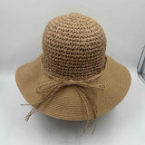 Furtalk Women's Tan Woven Sun Hat