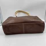 Bottom MIU MIU Brown Pebbled Leather Handled Tote Bag Purse