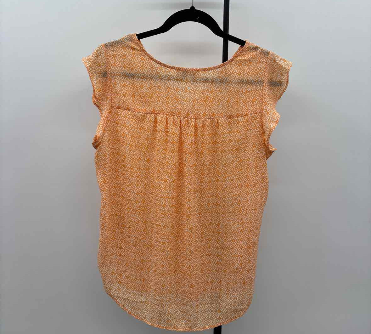 Loft Women's Size M Orange Floral Sleeveless Shirt