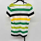 Jones New York Women's Size XLP White Stripe Short Sleeve Shirt