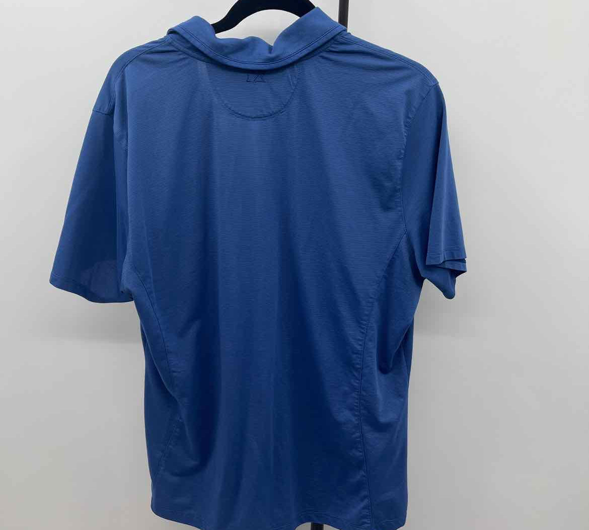 Cutter & Buck Women's Size XXL Blue Stripe Short Sleeve Shirt