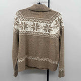 Marled Women's Size L Tan Snowflakes Cardigan