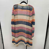 Natural Women's Size L Ivory Stripe Cardigan