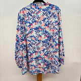 Talbots Women's Size 2X Blue Floral Long Sleeve Shirt