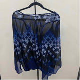 Alfani Women's Size 1X Navy Abstract Long Sleeve Shirt