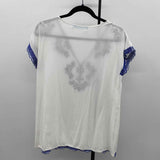 Solitaire swim Women's Size M White Embroidered Short Sleeve Shirt