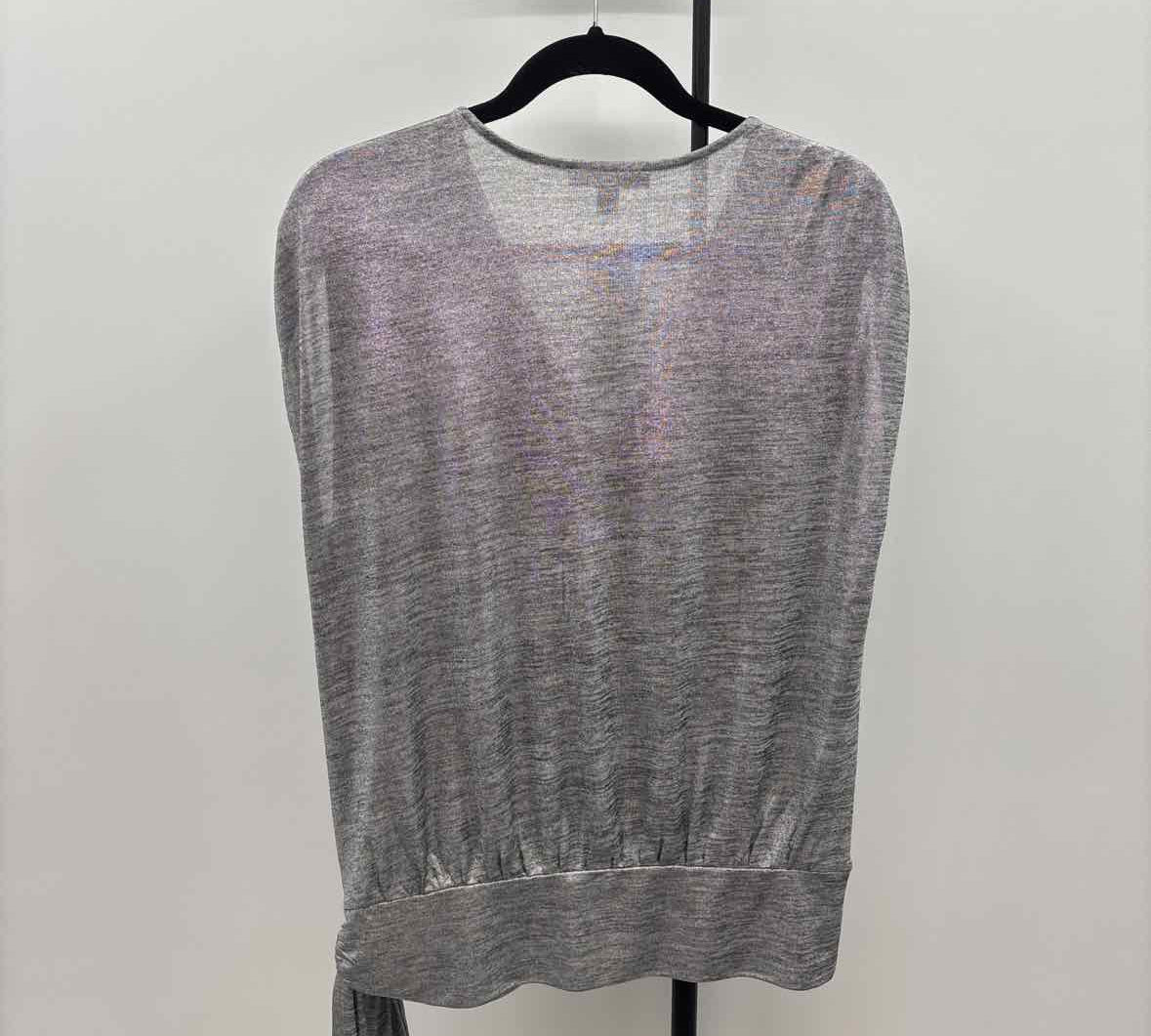 Inc Women's Size L Silver Heathered Short Sleeve Shirt
