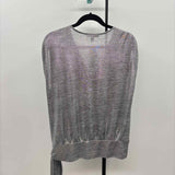 Inc Women's Size L Silver Heathered Short Sleeve Shirt