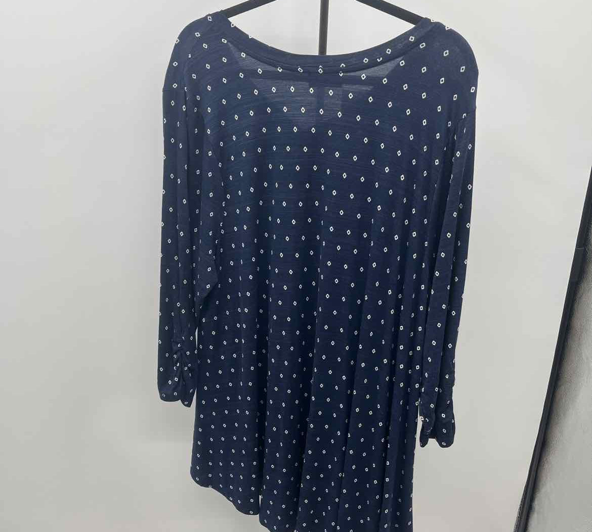 Lane Bryant Women's Size 3X Navy Diamond Tunic