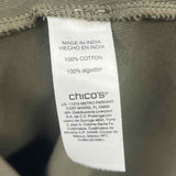 Chico's Women's Size L Green Solid Long Sleeve Shirt