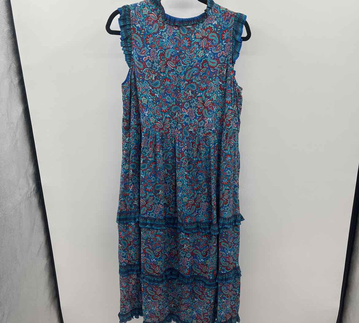 JJill Women's Size 10P Blue Paisley Dress