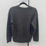 Design Story Women's Size M Charcoal Beaded Cardigan