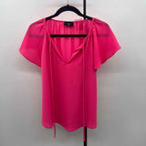 Vici Women's Size S Pink Textured Short Sleeve Shirt