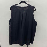 Umgee Women's Size XL Black Solid Sleeveless Shirt