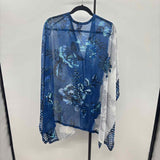 Chico's Women's Size L/XL Blue Floral Cardigan