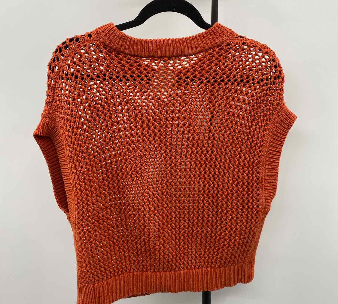 Madewell Women's Size M Orange Open Weave Sweater